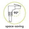 Cavo di rete Patch Connettore Angolato 90° Rame Cat.6 S/FTP 0,25m Nero