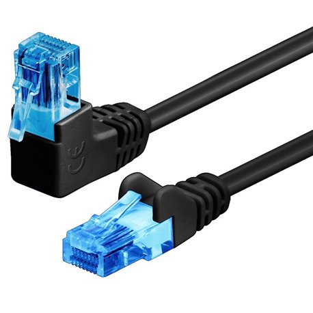 Cavo di rete Patch Connettore Angolato 90° CCA Cat.6A UTP 3m Nero ICOC U6AU-030-BKL