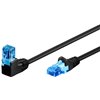 Cavo di rete Patch Connettore Angolato 90° CCA Cat.6A UTP 3m Nero