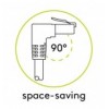 Cavo di rete Patch Connettore Angolato 90° CCA Cat.6A UTP 0,5m Bianco