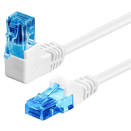 Cavo di rete Patch Connettore Angolato 90° CCA Cat.6A UTP 3m Bianco ICOC U6AU-030-WHL