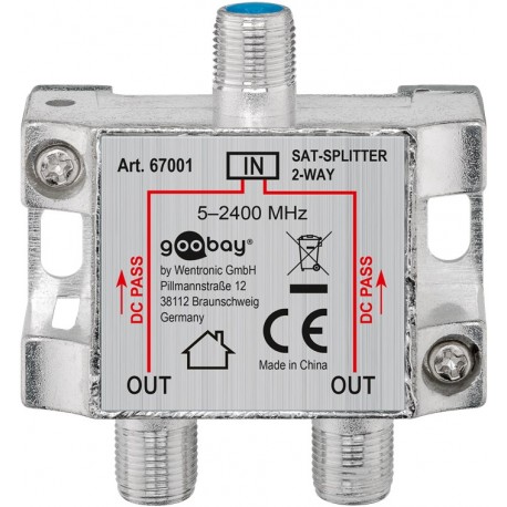 Splitter 2 vie per satellite 100 db, 1750 Mhz ICOC SAT-SPL2