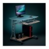 Scrivania per PC Compatta in Metallo e Vetro con Ruote ICA-TB 3791A