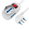 Presa Multipla a 2 Posti 10/16A Bipasso e 1 10/16A Bipasso Schuko con Interruttore IUPS-PCP-2I1SA