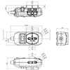 Presa Multipla a 2 Posti 10/16A Bipasso e 1 10/16A Bipasso Schuko con Interruttore