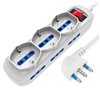 Presa Multipla a 6 Posti 10/16A Bipasso e 3 10/16A Bipasso Schuko con Interruttore IUPS-PCP-6I3SA