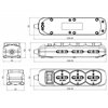 Presa Multipla a 6 Posti 10/16A Bipasso e 3 10/16A Bipasso Schuko con Interruttore