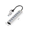 Hub USB 3.2 7 porte USB-A Alluminio Silver
