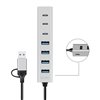 Hub USB 3.2 4 porte USB-A e 3 porte USB-C™ Alluminio Silver