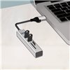 Hub USB 3.2 3 porte USB-A, 2 SD/microSD Alluminio Silver