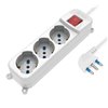 Multipresa 3 Posti Italiana Bipasso / Schuko con spina 16A angolata IUPS-PCP-A3