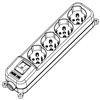 Multipresa 4 Posti Italiana Bipasso / Schuko con spina 16A angolata