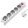 Multipresa 5 Posti Italiana Bipasso / Schuko con spina 16A angolata IUPS-PCP-A5