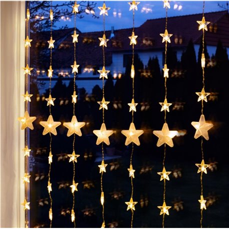 Tenda Luminosa con Stelle Natalizie 80 LED e Telecomando I-LED-CHAIN80STAR