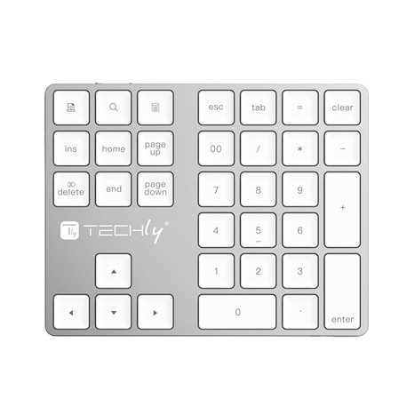 Tastierino Numerico BT V3.0 Wireless 34 Tasti Argento IDATA KB-181