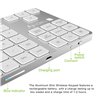 Tastierino Numerico BT V3.0 Wireless 34 Tasti Argento