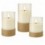 Set di 3 Candele a LED in Vera Cera Bianca in Vetro e Canapa con Timer