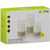 Set di 3 Candele a LED in Vera Cera Bianca in Vetro e Canapa con Timer