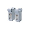 Adattatore per Guida DIN con 2 Accoppiatori Cat.6A RJ45 F/F, Schermato
