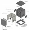 Armadio Rack 19'' a Pavimento 16U grigio IP66 Porta cieca prof. 600 mm