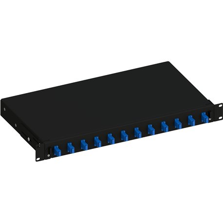 Cassetto Ottico 19'' Scorrevole con 12 Bussole SC Simplex Monomodale Nero ILWL SB-12SCSSB