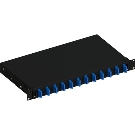 Cassetto Ottico 19'' Scorrevole con 12 Bussole SC Duplex Monomodale Nero ILWL SB-12SCDSB