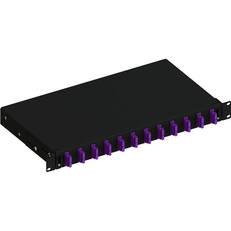 Cassetto Ottico 19'' Scorrevole con 12 Bussole SC Duplex Multimodale OM4 Nero ILWL SB-12SCDM4B