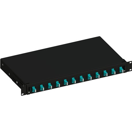 Cassetto Ottico 19'' Scorrevole con 12 Bussole LC Duplex Multimodale OM3 Nero ILWL SB-12LCDM3B