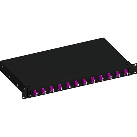 Cassetto Ottico 19'' Scorrevole con 12 Bussole LC Duplex Multimodale OM4 Nero ILWL SB-12LCDM4B
