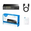 Switch Gigabit PoE+ 8 Porte con 2 Uplink GBE e 2 Gigabit SFP, GS1010PS2 Nero