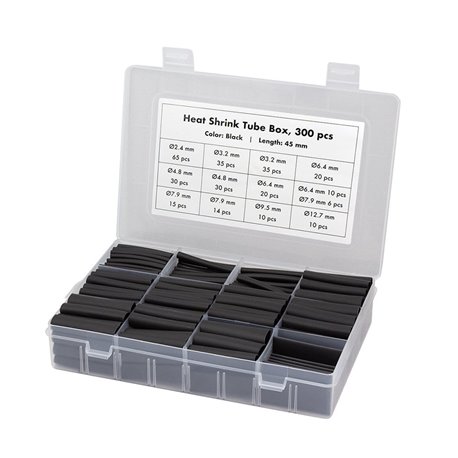 Set 300 Tubi Neri Guaina Termorestringente per Isolamento Cavi ISWT-TUBE345-BK