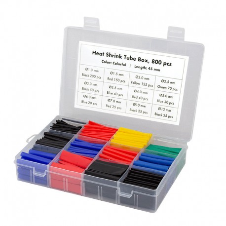 Set 800 Tubi Colorati Guaina Termorestringente per Isolamento Cavi ISWT-TUBE845-BK