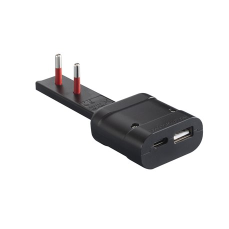 Spina Italiana Ultrapiatta USB tipo A e USB-C™ 2P+T250V 10A 20W