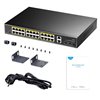 Switch Gigabit PoE+ 24 Porte con 2 Uplink GBE e 2 Gigabit SFP, GS1026PS2 Nero