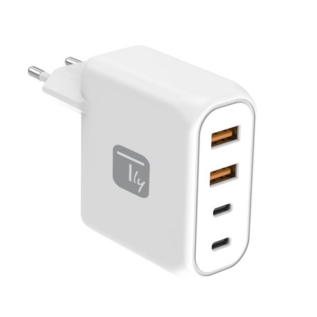 Caricatore Alimentatore 2 Porte USB-C™ e 2 Porte USB-A da Muro 100W per Smartphone o Tablet IPW-PD100W-2A2CW