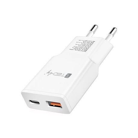 Caricatore Alimentatore USB-C™ 20W e USB-A QC da Muro IPW-USB-20WACLT