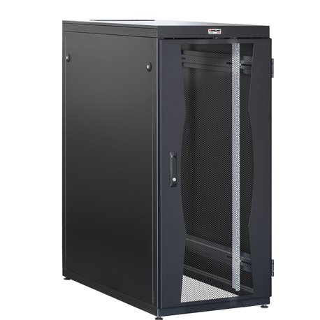 Armadio NetRack 19'' 600x600 27 Unità Nero Porte Grigliate da Assemblare I-CASE FP-2706VTBK