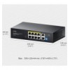 Switch Gigabit PoE+ 8 Porte con 2 Uplink GbE, GS1010P Nero