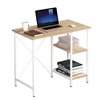 Scrivania per Computer con Ripiani Rovere Chiaro e Struttura in Metallo Bianca ICA-TB 3672
