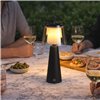 Lampada da Tavolo LED per Esterni con Portalampada Rimovibile, Nera e Trasparente
