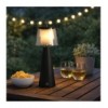 Lampada da Tavolo LED per Esterni con Portalampada Rimovibile, Nera e Trasparente