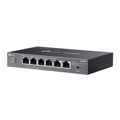 Switch 6 Porte Gigabit Easy Managed con 4 Porte PoE+