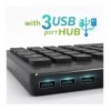 Tastiera USB Standard 109 Tasti Layout Italiano e Hub 3 Porte USB Nero IDATA 955-UBKH