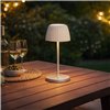 Lampada da Tavolo LED per Esterni con Base di Ricarica Bianca