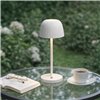 Lampada da Tavolo LED per Esterni con Base di Ricarica Bianca