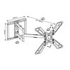 Supporto Universale da Parete Extra Long Full Motion per TV 32-75''