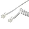 Cavo Telefonico Spiralato per Cornetta 2mt RJ10 4P4C Bianco ICOC MD-44-02SWG