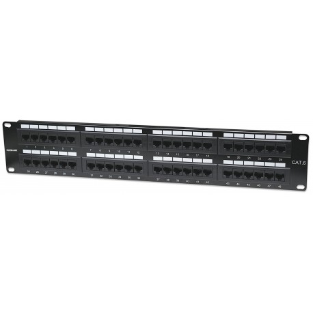 Pannello Patch UTP 48 posti RJ45 cat. 6 I-PP 48-RU-C6