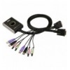 Mini Switch KVM USB Video DVI Audio e Microfono