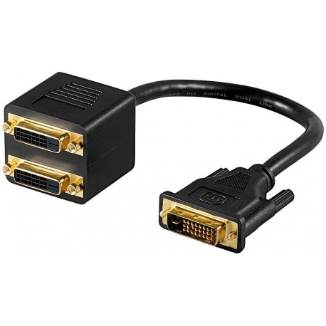 Cavo Adattatore Sdoppiatore DVI-D M a 2 DVI-D F Contatti Dorati ICOC DVI-740